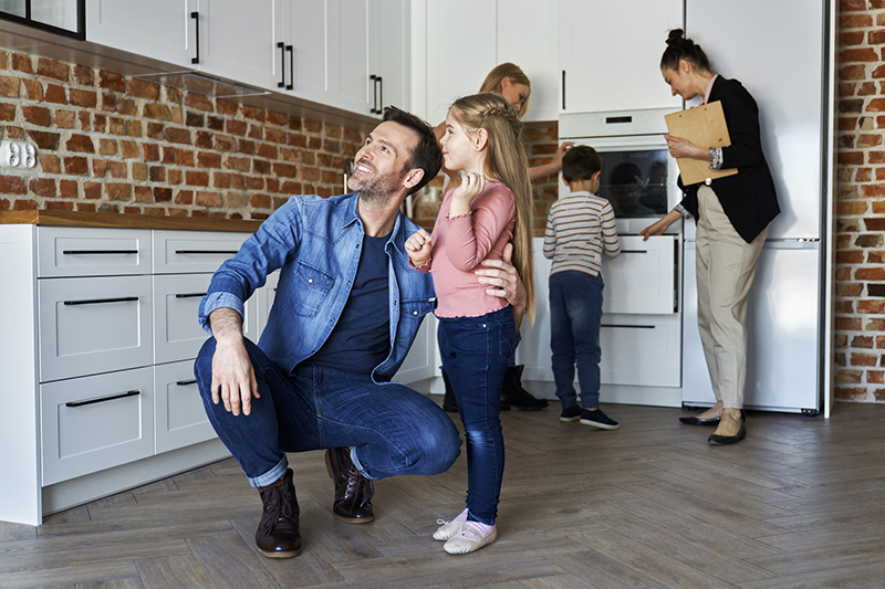 Big family checking their future house